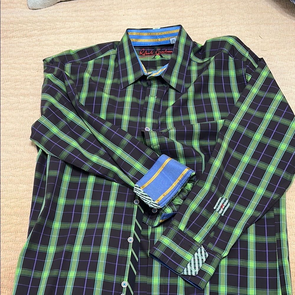 Robert Graham Green and Black Plaid Men's Shirt